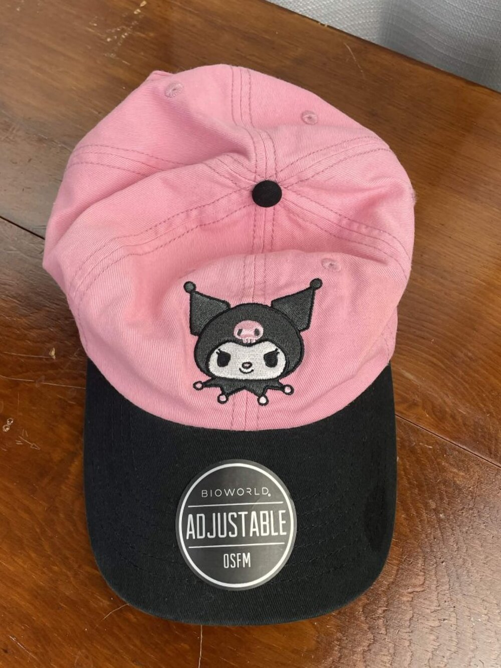 Sanrio Kuromi Pink & Black Embroidered Adjustable Hat - OSFM
